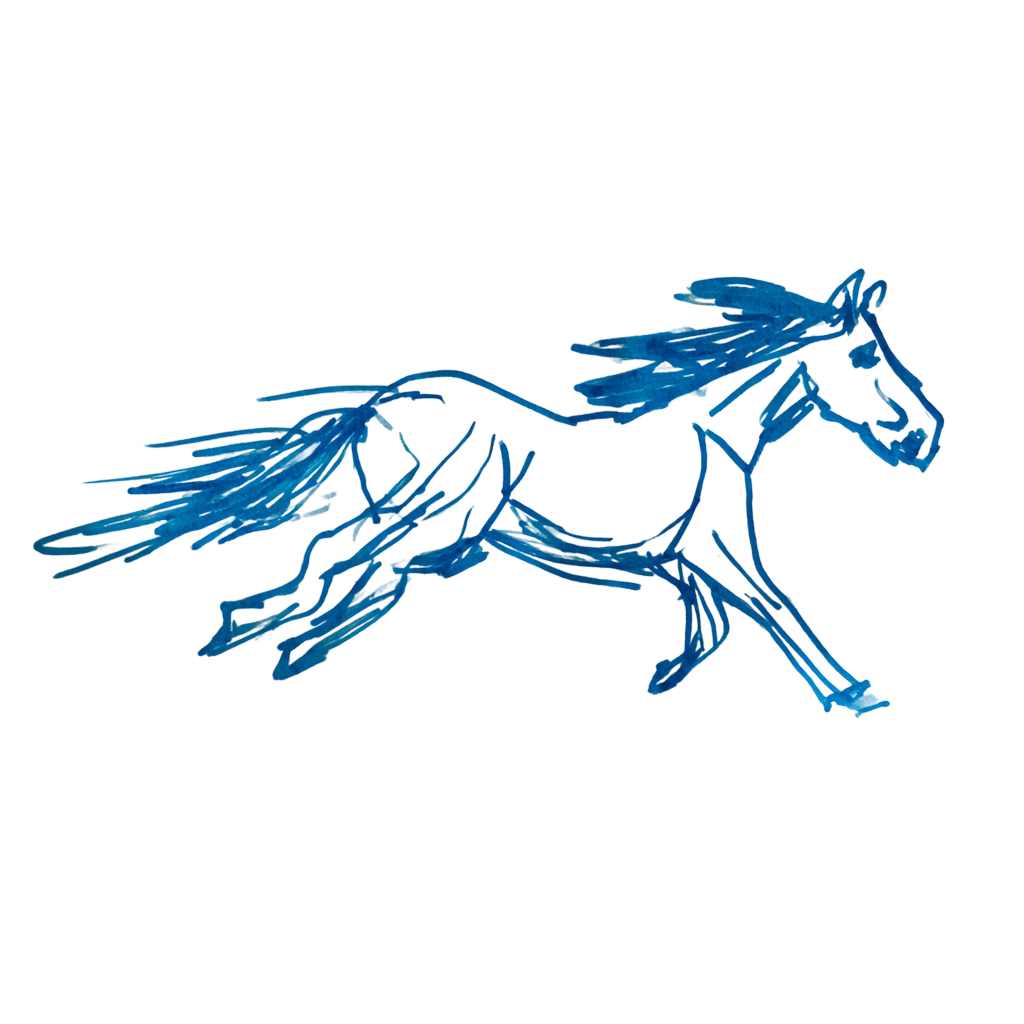 Sketch of a running horse